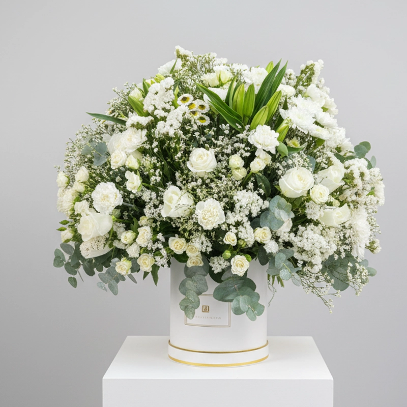 Luxury White Flower Box Arrangement